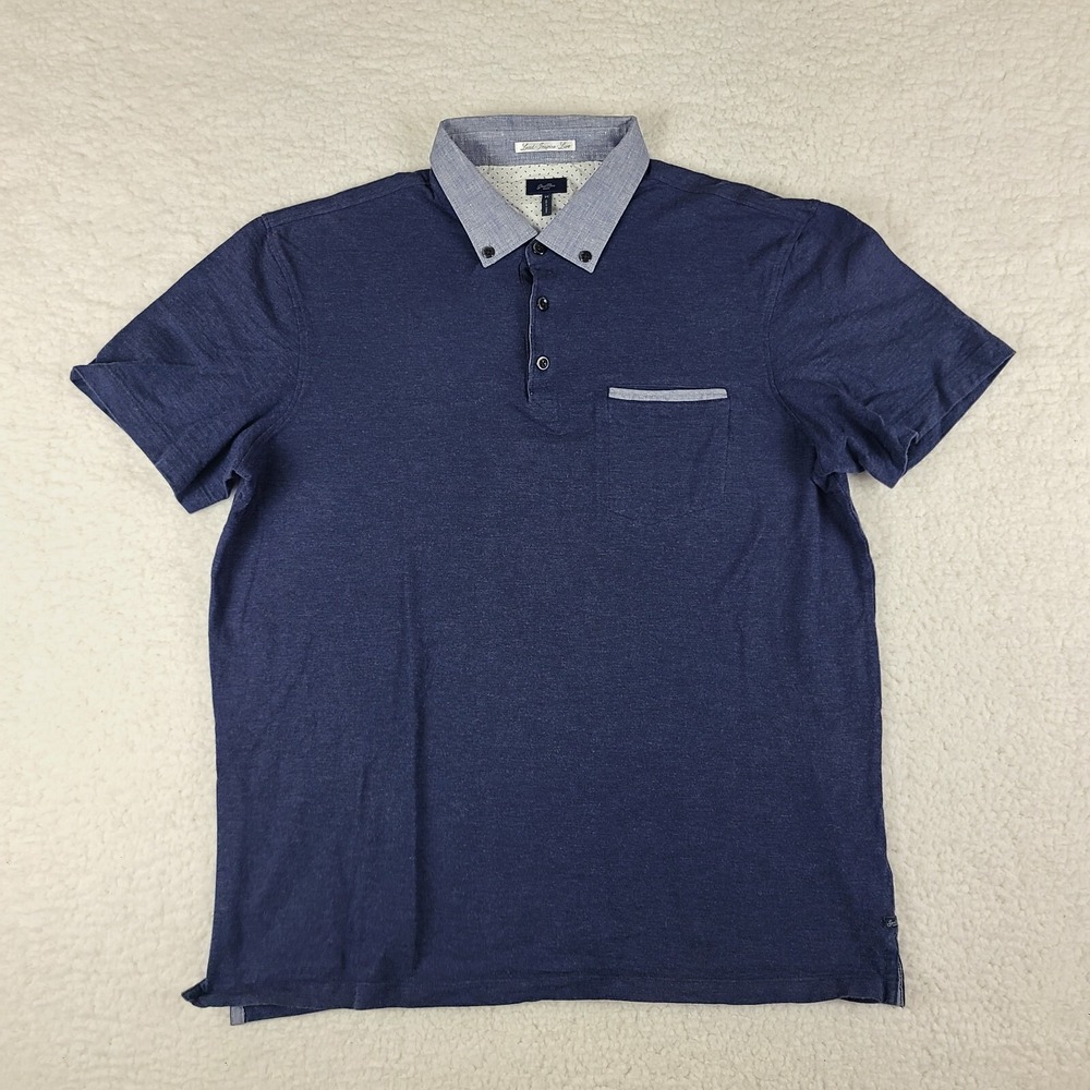 Goodman Brand Polo Shirt Mens Medium Dark Blue Cotton Performance Short Sleeve‎